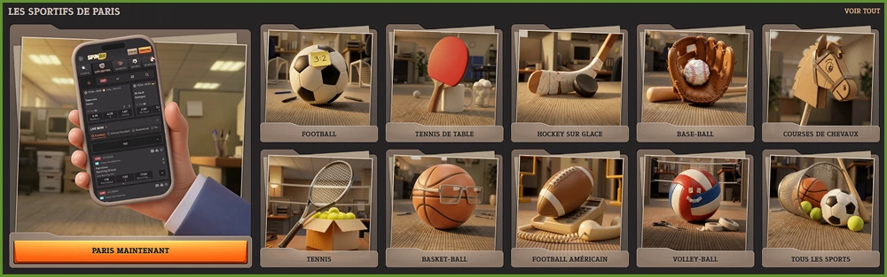 Sports et marchés de paris disponibles sur SpinBoss Casino