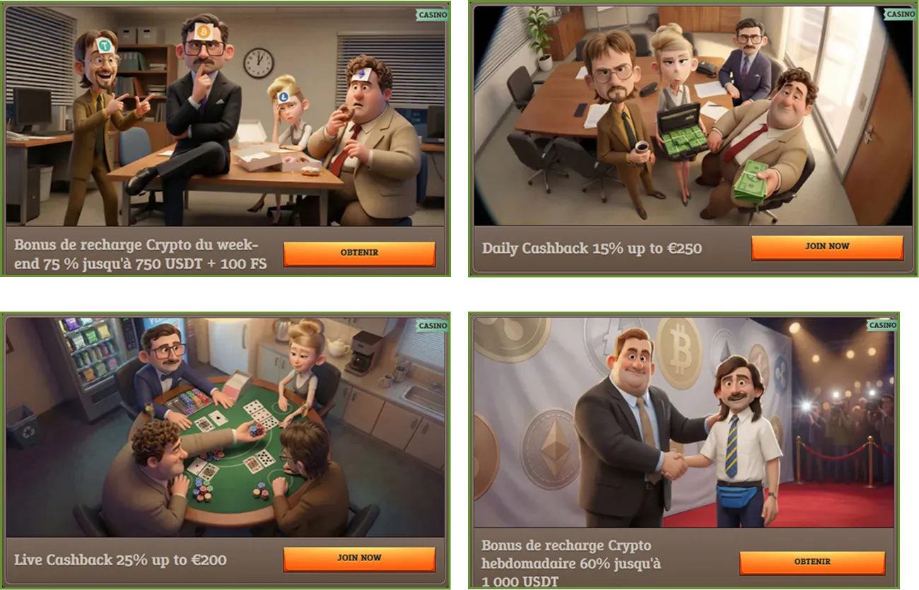 Promotions de recharge et offres de cashback disponibles sur SpinBoss Casino